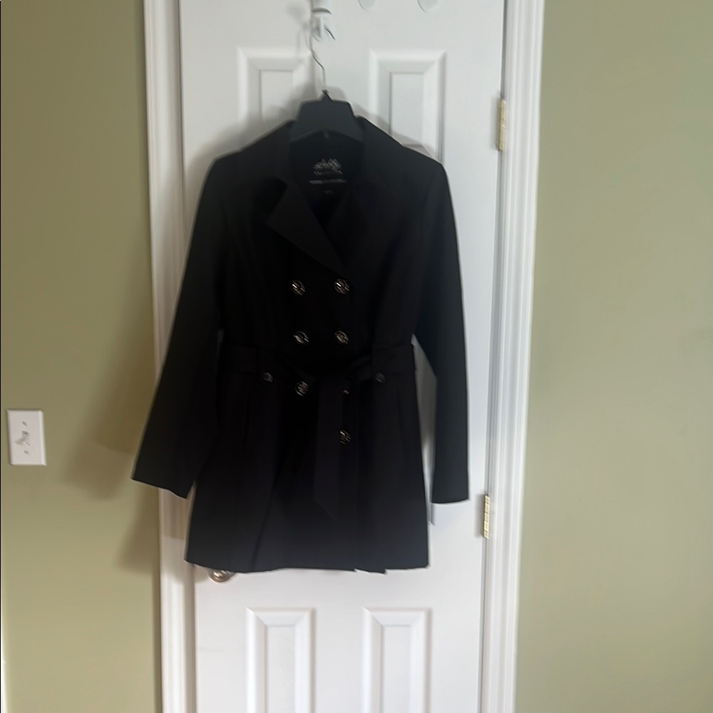 Women's Black Double-Breasted Coat